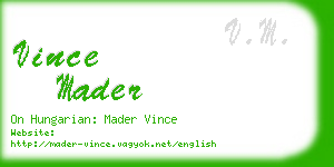 vince mader business card